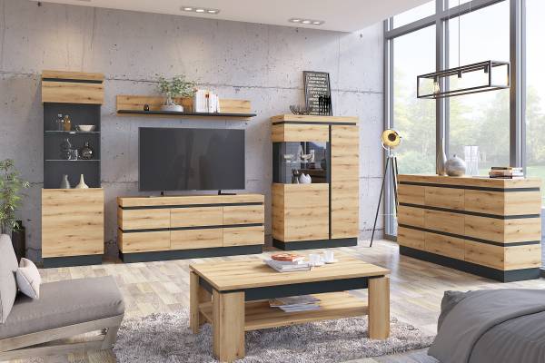 Highboard Zarina Eiche Evoke Dekor / Graphit