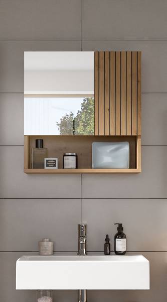Armadietto specchio 2 ante Mone effetto rovere - Effetto quercia Artisan