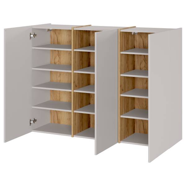 Halmeubelset Libbiano Plus 2-dlg. hoekig kasjmierkleurig/Navarra eikenhouten look - Diepte: 38 cm