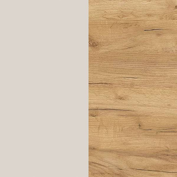 Halmeubelset Libbiano Plus 2-dlg. hoekig kasjmierkleurig/Navarra eikenhouten look - Diepte: 38 cm