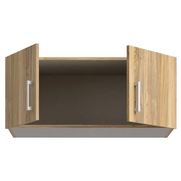 Opzetkast Loron Mauvella eikenhouten look - Breedte: 89 cm