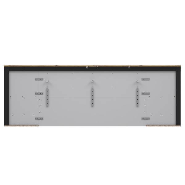 Struttura letto Wullum Effetto rovere Artisan / Nero