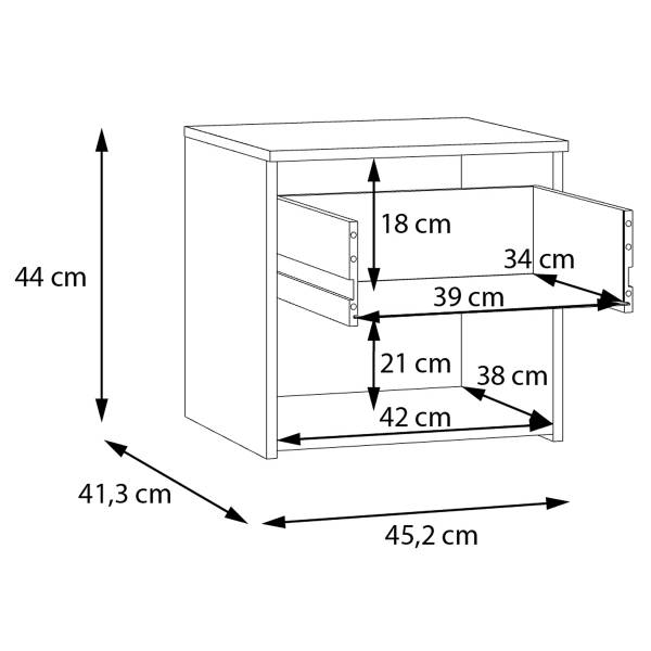 Nachtkommode Cherby Kaschmir