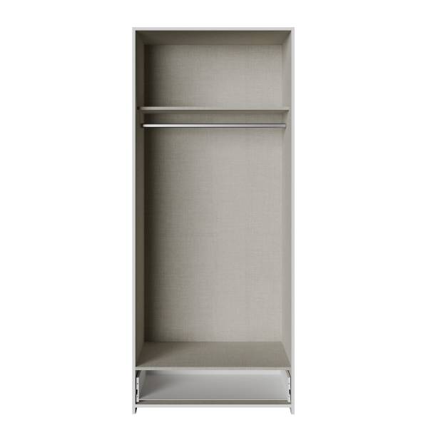 Drehtürenschrank Loron mit Schublade Weiß - Breite: 80 cm - Ohne Spiegeltür/-en