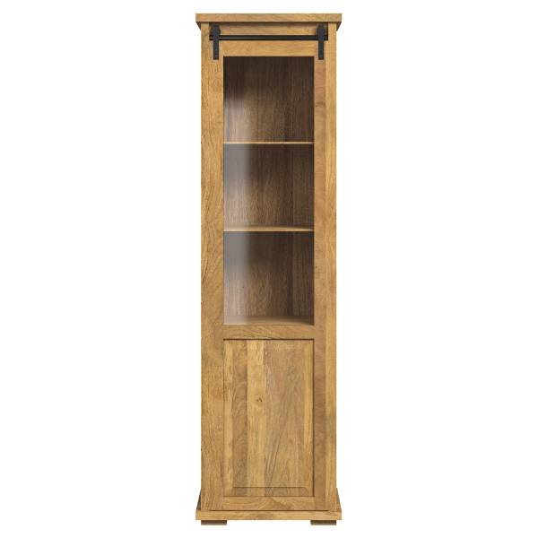 Standvitrine Nysum Braun - Mango - Sicherheitsglas - 57 x 201 x 45 cm