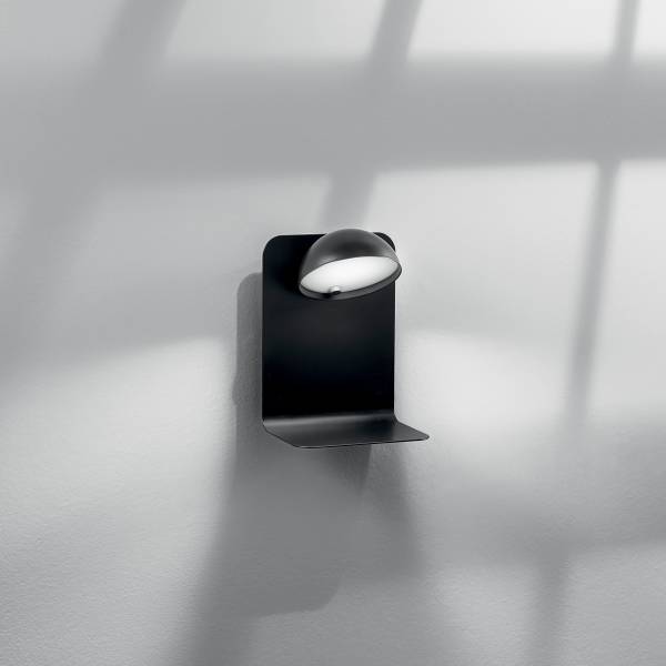 Wandleuchte Boing Aluminium - 1-flammig - Schwarz