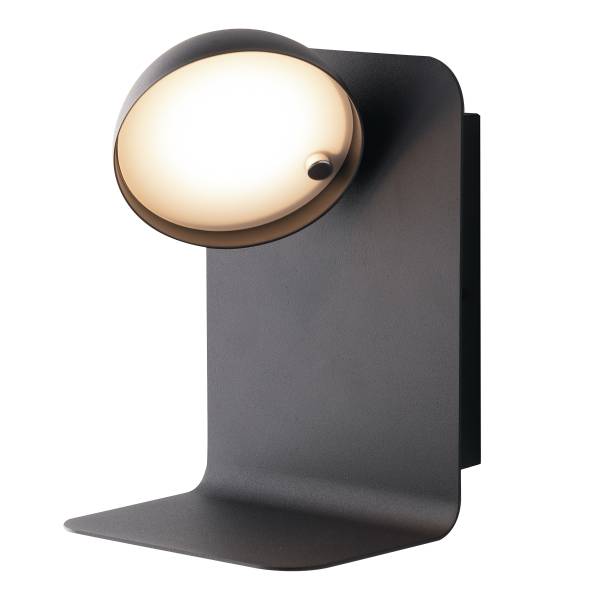 Wandleuchte Boing Aluminium - 1-flammig - Schwarz