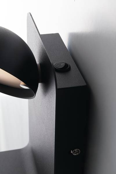 Wandleuchte Boing Aluminium - 1-flammig - Schwarz