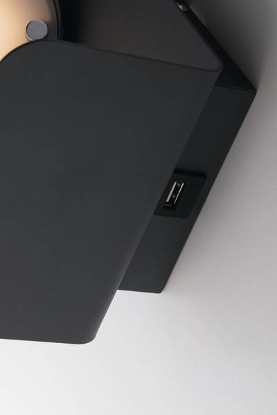 Wandleuchte Boing Aluminium - 1-flammig - Schwarz