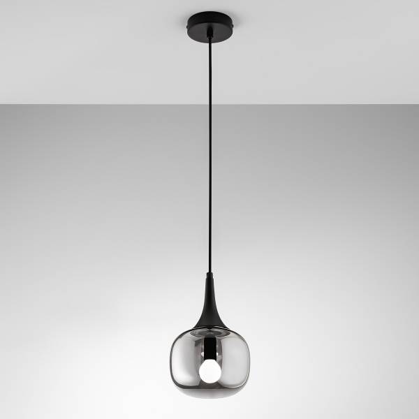 Pendelleuchte Jaipur Typ B Rauchglas / Aluminium - 1-flammig