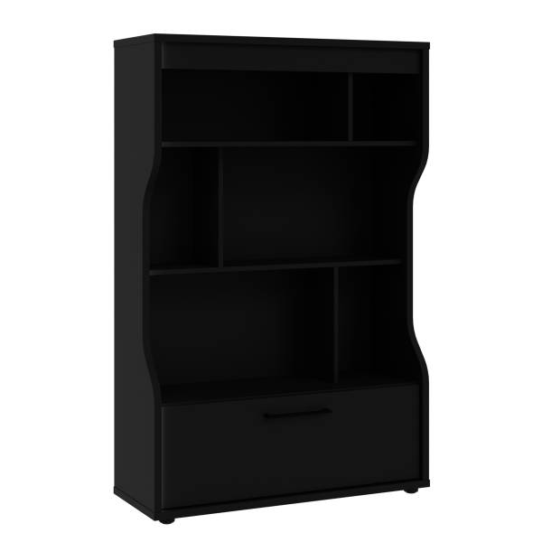 Scaffale Mazau - alto 135 cm Illuminazione inclusa - Nero