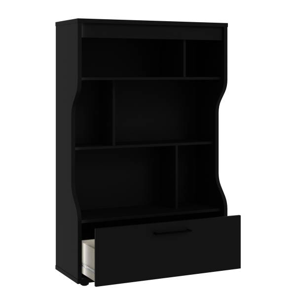 Scaffale Mazau - alto 135 cm Illuminazione inclusa - Nero