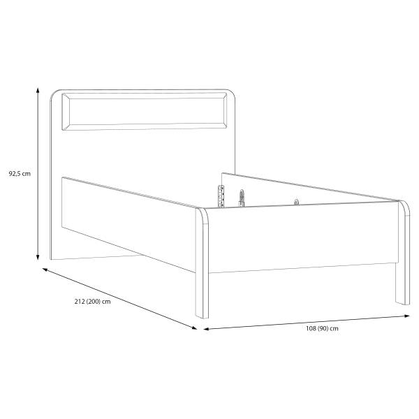 Letto singolo Zarmi Salvia / Effetto rovere