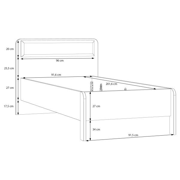 Letto singolo Zarmi Salvia / Effetto rovere