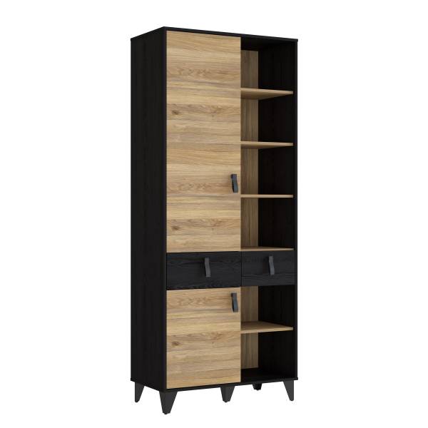 Regal Rimak Eiche Schwarz Dekor / Eiche Mauvella Dekor