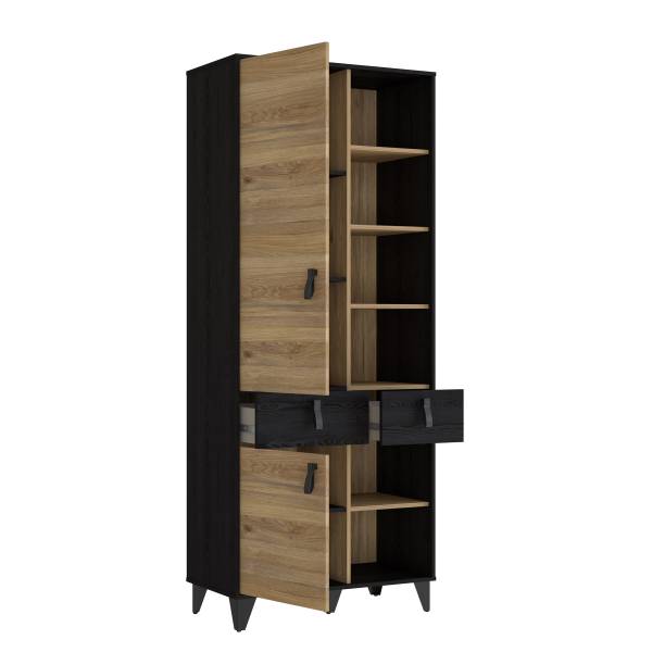 Regal Rimak Eiche Schwarz Dekor / Eiche Mauvella Dekor