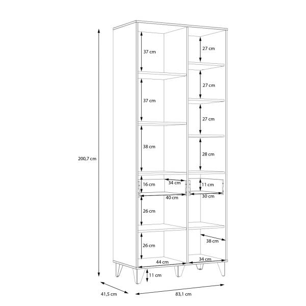 Regal Rimak Eiche Schwarz Dekor / Eiche Mauvella Dekor