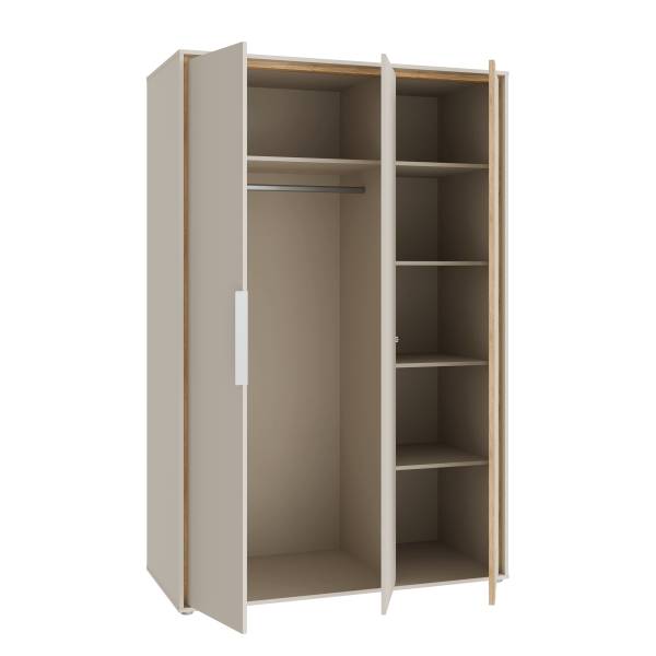 Kleiderschrank Bayin Kaschmir / Eiche Mauvella Dekor - Breite: 126 cm