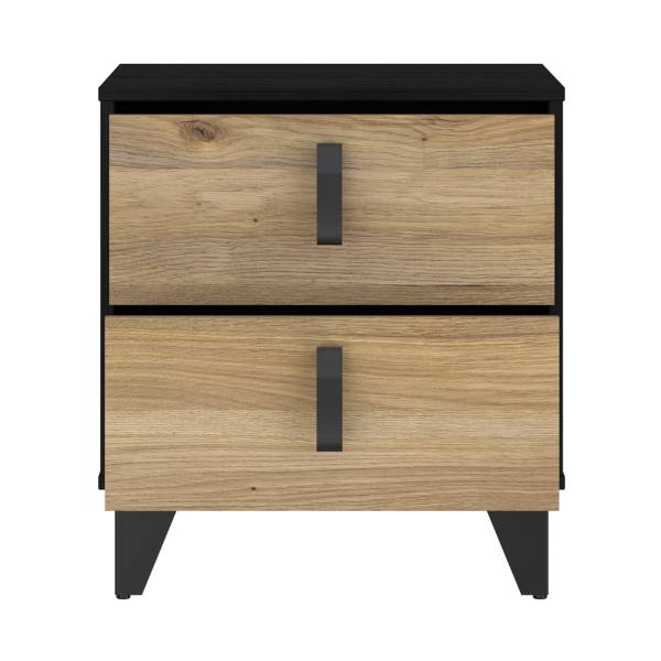 Comodino Rimak Effetto rovere nero / Effetto rovere
