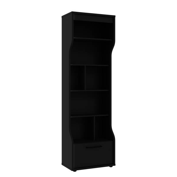 Regal Mazau - Höhe 190 cm Inkl. Beleuchtung - Schwarz