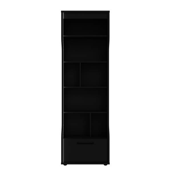 Regal Mazau - Höhe 190 cm Inkl. Beleuchtung - Schwarz