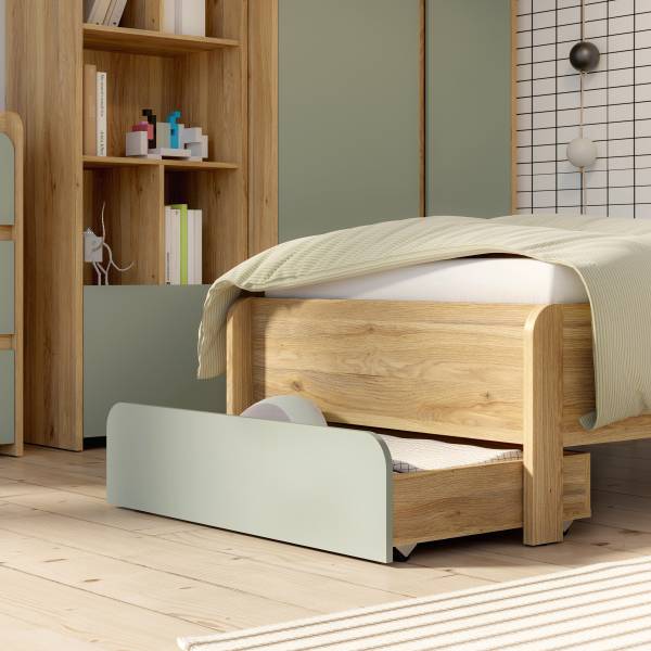 Cassetto sottoletto Zarmi Salvia / Effetto rovere