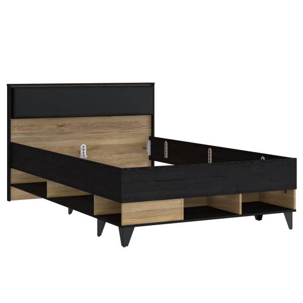 Letto singolo Rimak Effetto rovere nero / Effetto rovere