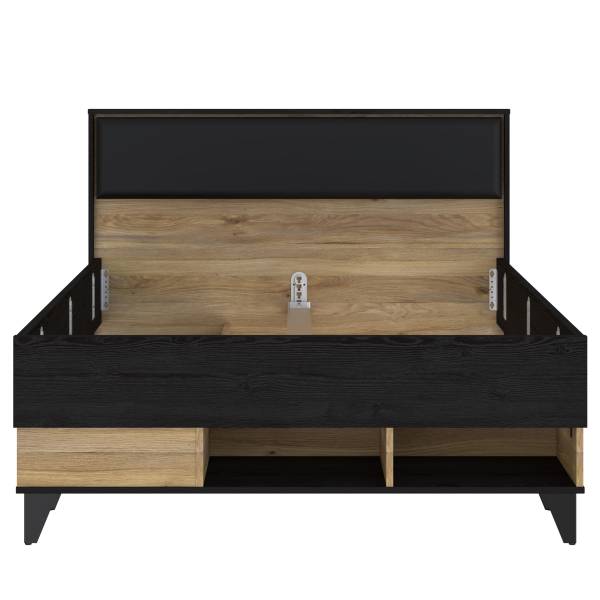 Letto singolo Rimak Effetto rovere nero / Effetto rovere