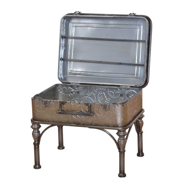 Salontafel Sebotin met opbergruimte metaal- vintage grijs