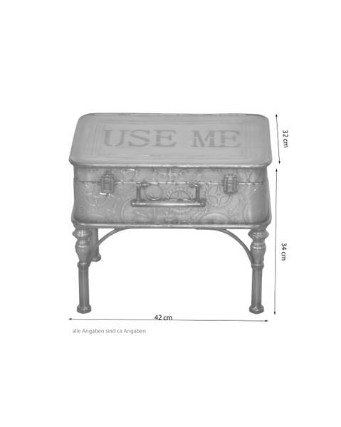 Salontafel Sebotin met opbergruimte metaal- vintage grijs