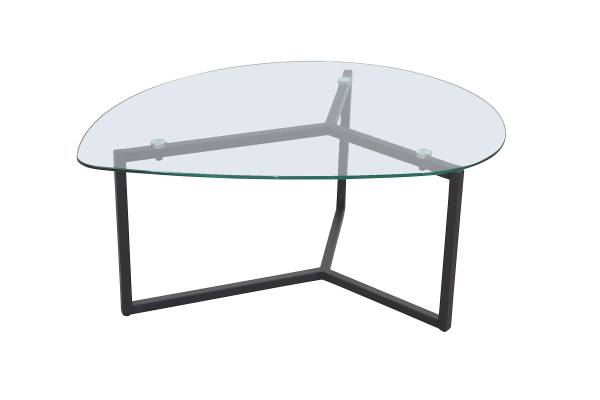 Set di 2 tavolini Bosilovo Vetro / Metallo - Nero