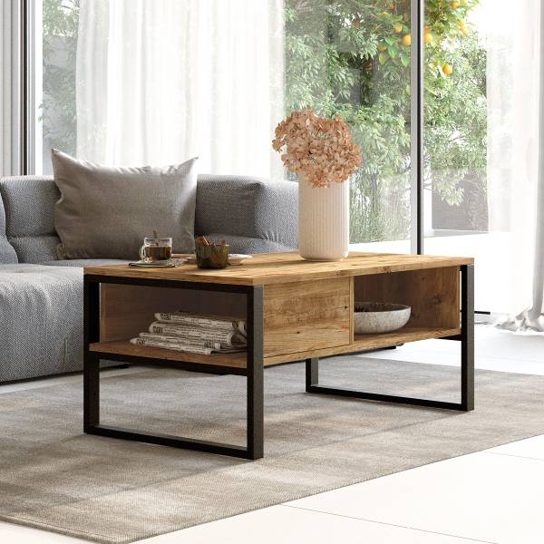 Tavolino da salotto Zadalis Effetto rovere / Antracite