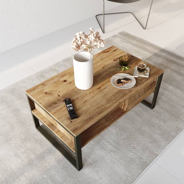 Tavolino da salotto Zadalis Effetto rovere / Antracite