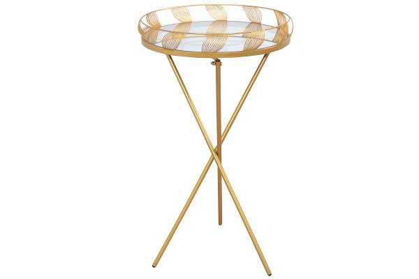 Beistelltisch Sambana Typ C Spiegelglas / Metall - Gold