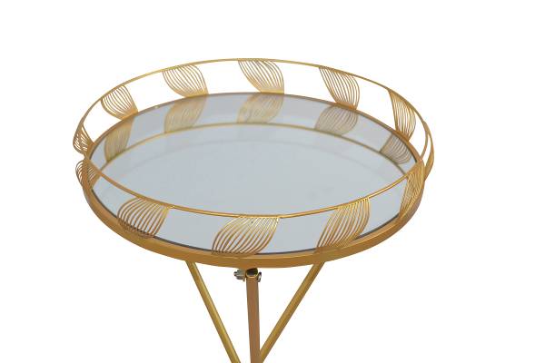 Beistelltisch Sambana Typ C Spiegelglas / Metall - Gold