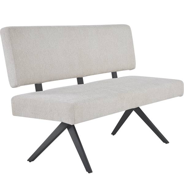 Gestoffeerd bankje Ritoge met rugleuning beige