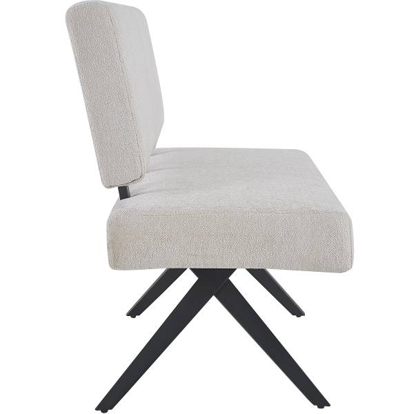 Gestoffeerd bankje Ritoge met rugleuning beige