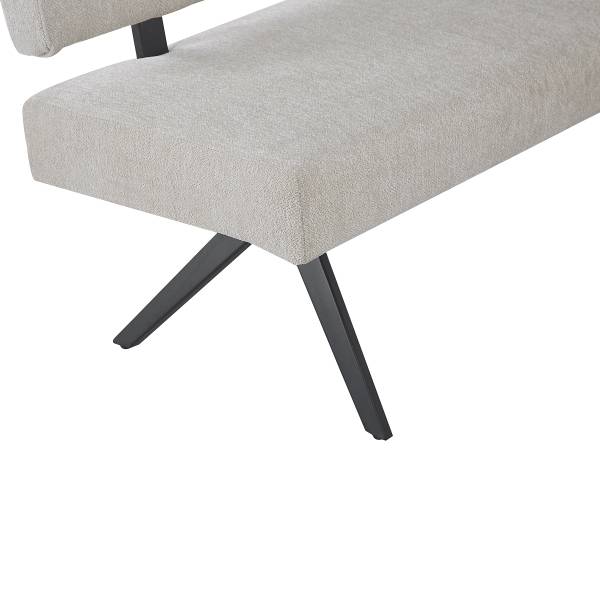 Gestoffeerd bankje Ritoge met rugleuning beige
