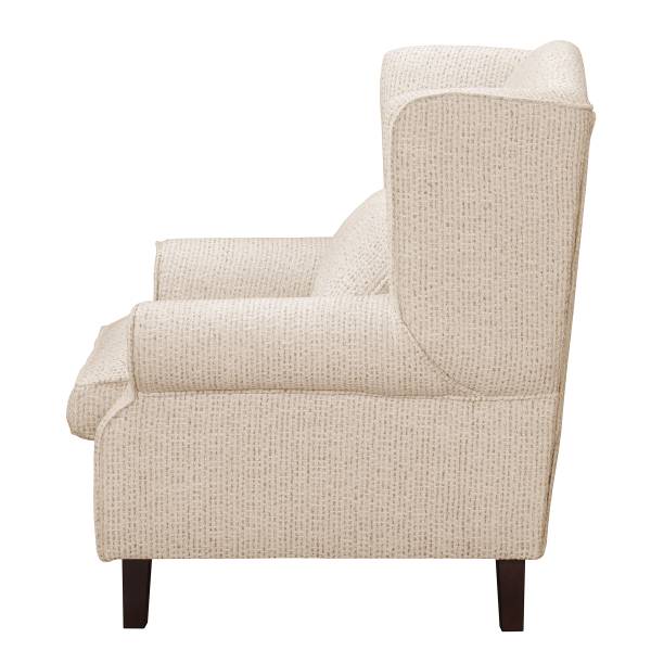 Ohrensessel COLMAR XL Strukturstoff Sidonia: Beige - Mit Hocker