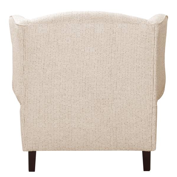 Ohrensessel COLMAR XL Strukturstoff Sidonia: Beige - Mit Hocker