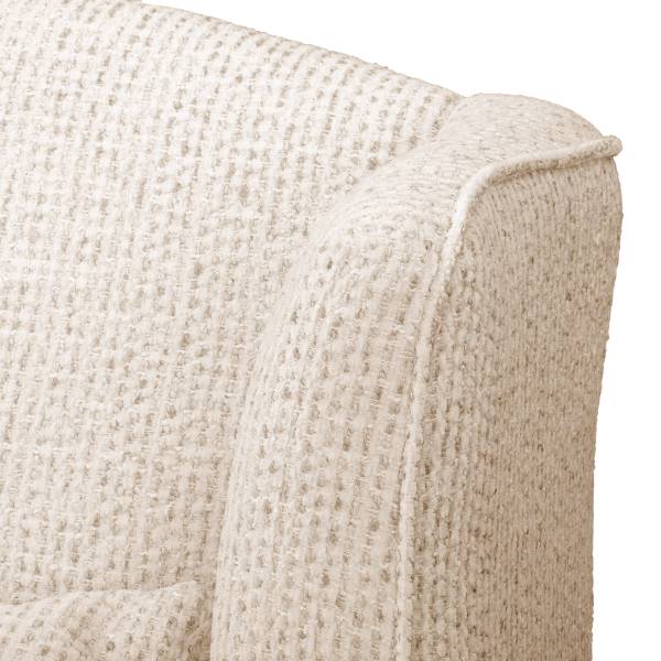 Ohrensessel COLMAR XL Strukturstoff Sidonia: Beige - Mit Hocker