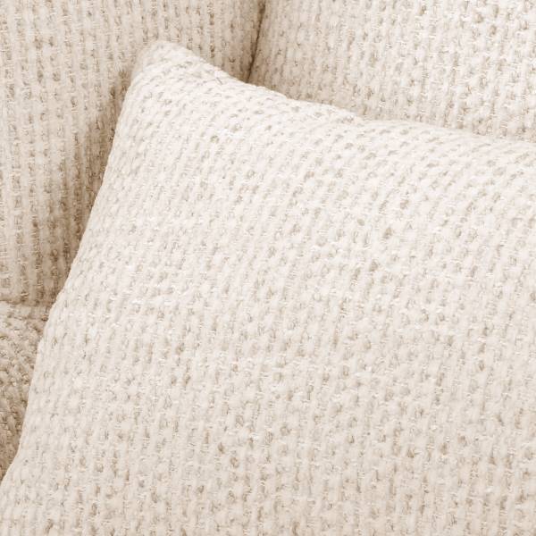 Ohrensessel COLMAR XL Strukturstoff Sidonia: Beige - Mit Hocker