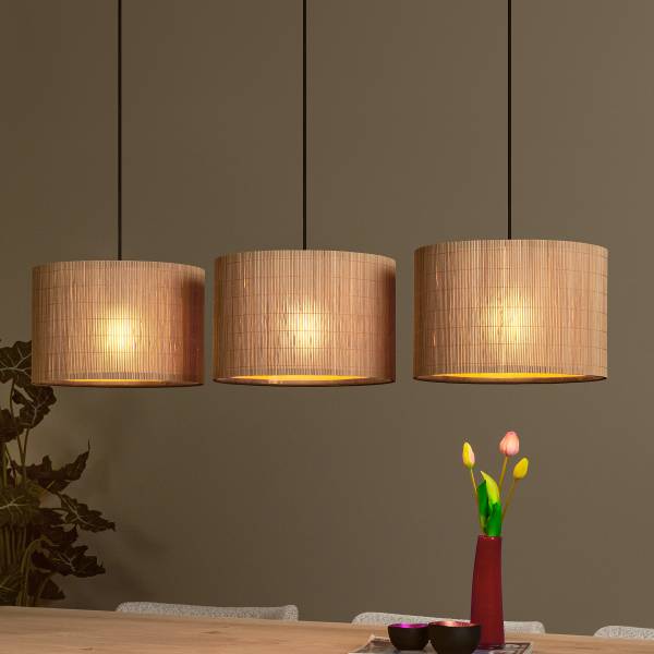 Pendelleuchte Magius Bambus - Braun - Flammenanzahl: 3