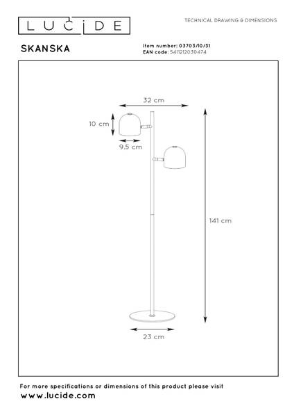 Stehleuchte Skanska Typ A Eisen - Weiß