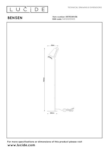 Stehleuchte Bensen Filz - Grau