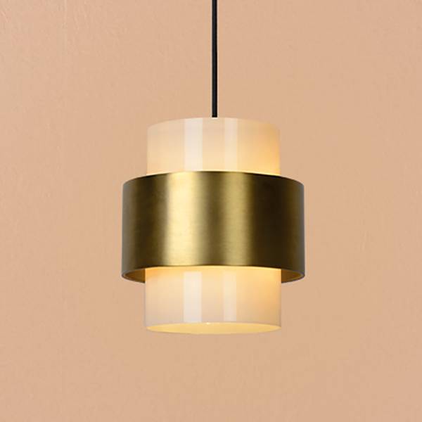 Pendelleuchte Firmin Opalglas - Gold - Durchmesser: 20 cm