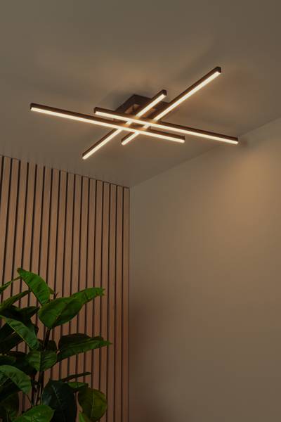 LED-plafondlamp Novak ijzer - zwart