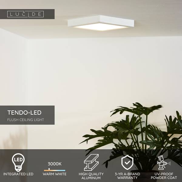 LED-plafondlamp Tendo aluminium - wit