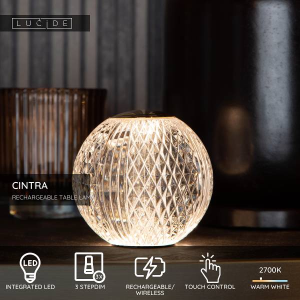 Akku-Tischleuchte Cintra Typ B Acrylglas - Durchmesser: 11 cm