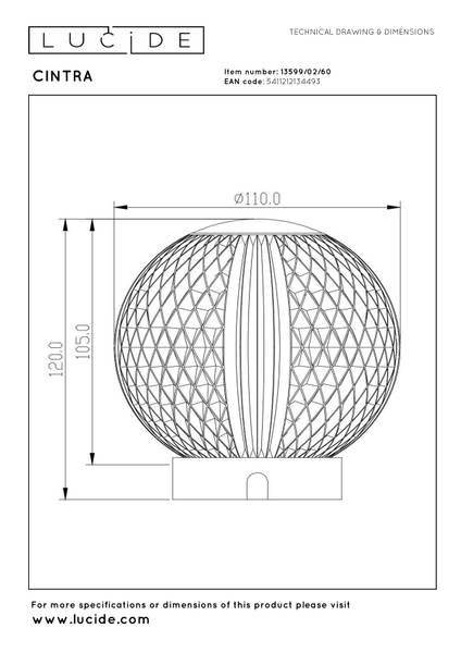 Akku-Tischleuchte Cintra Typ B Acrylglas - Durchmesser: 11 cm